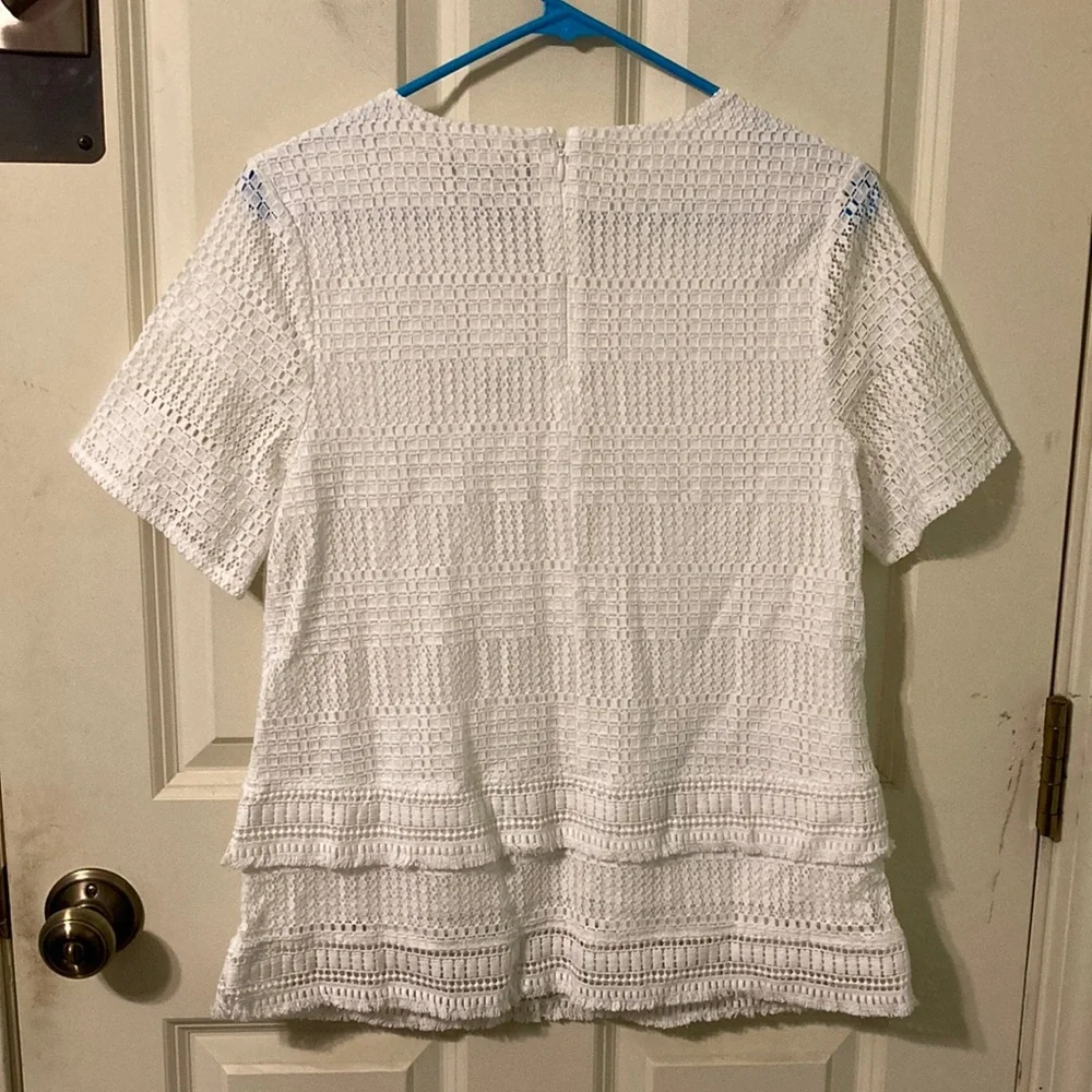 New NWT Banana Republic White Lace Women's Lined Top Blouse M - Picture 2 of 10